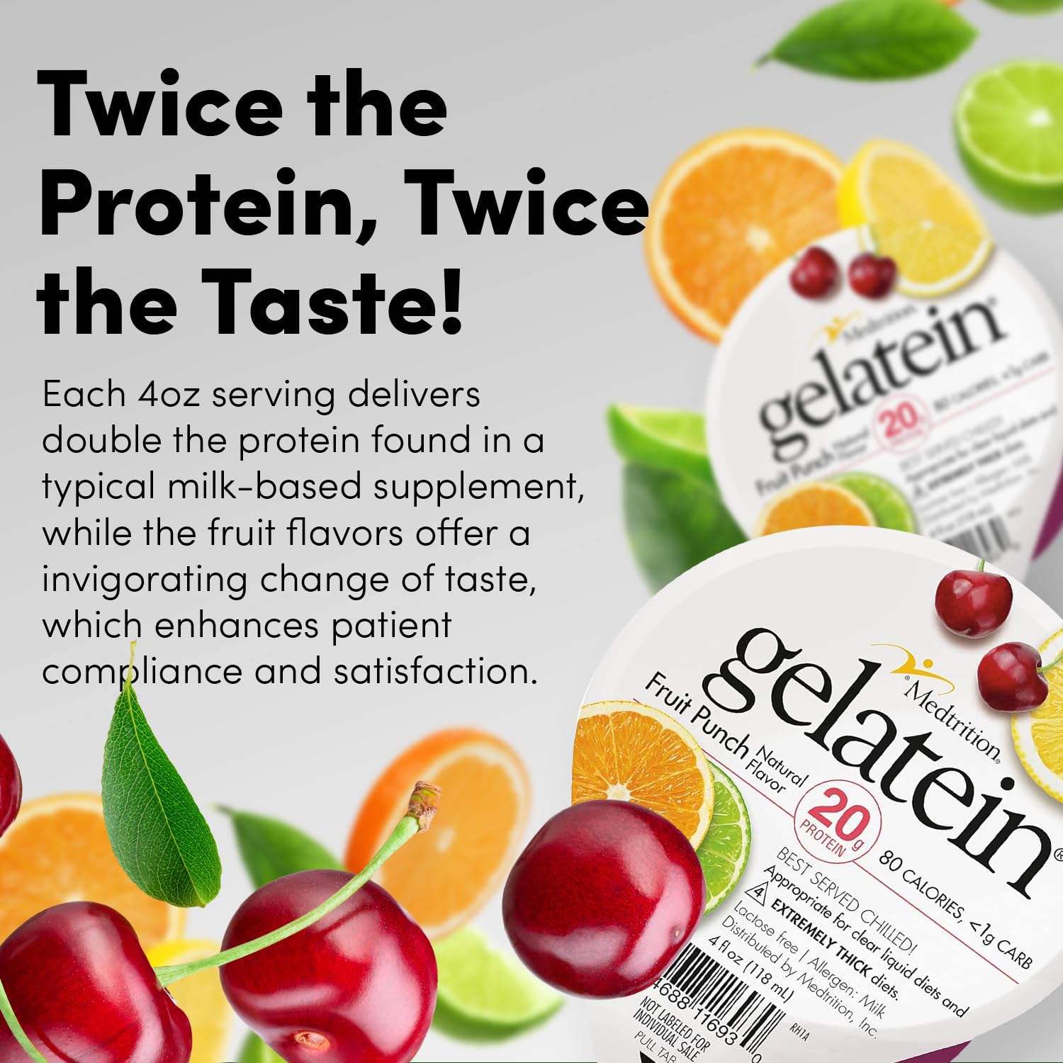 Medtrition Gelatein Fruit Punch 12-pack packaging for convenience