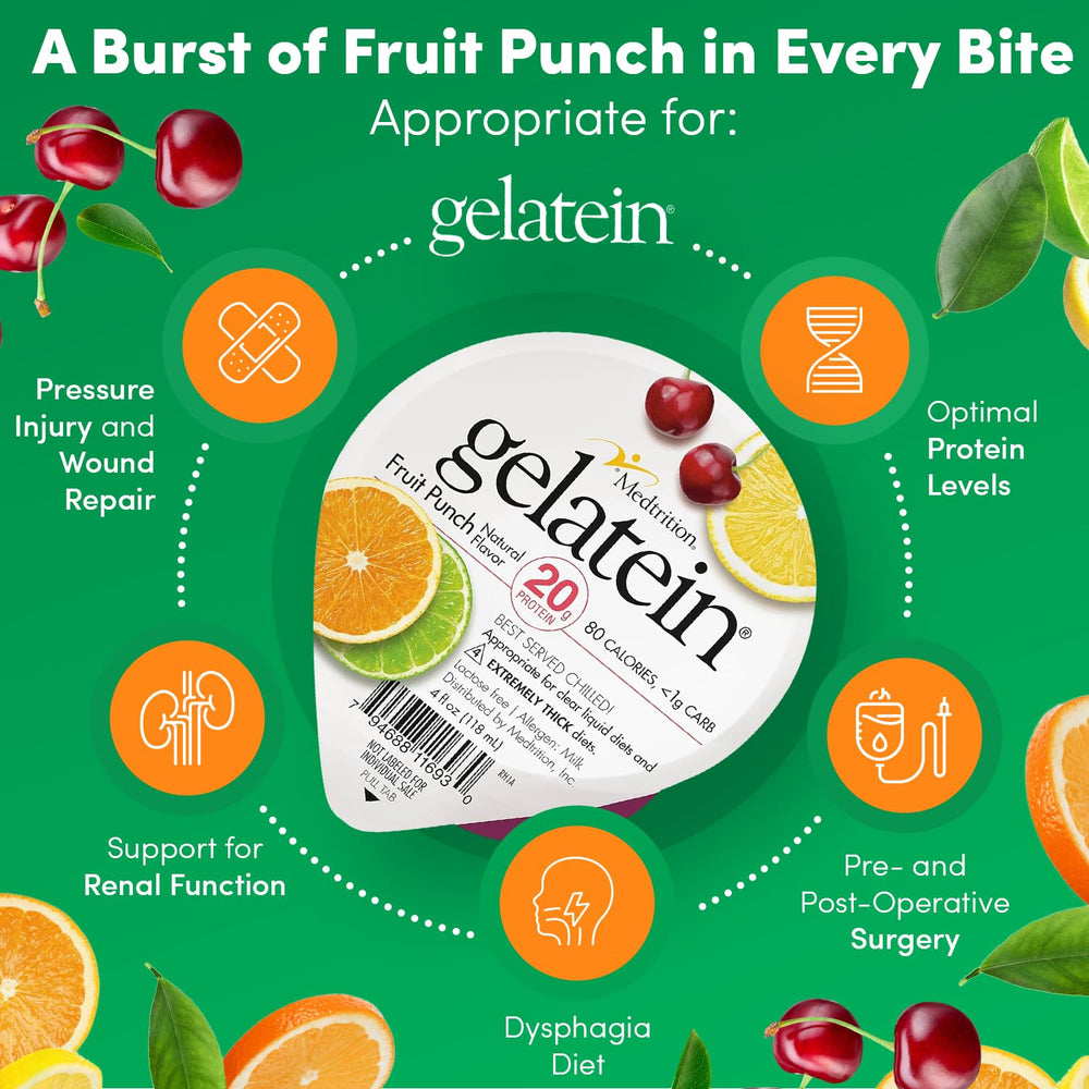 Medtrition Gelatein Fruit Punch close-up texture showing thicker form