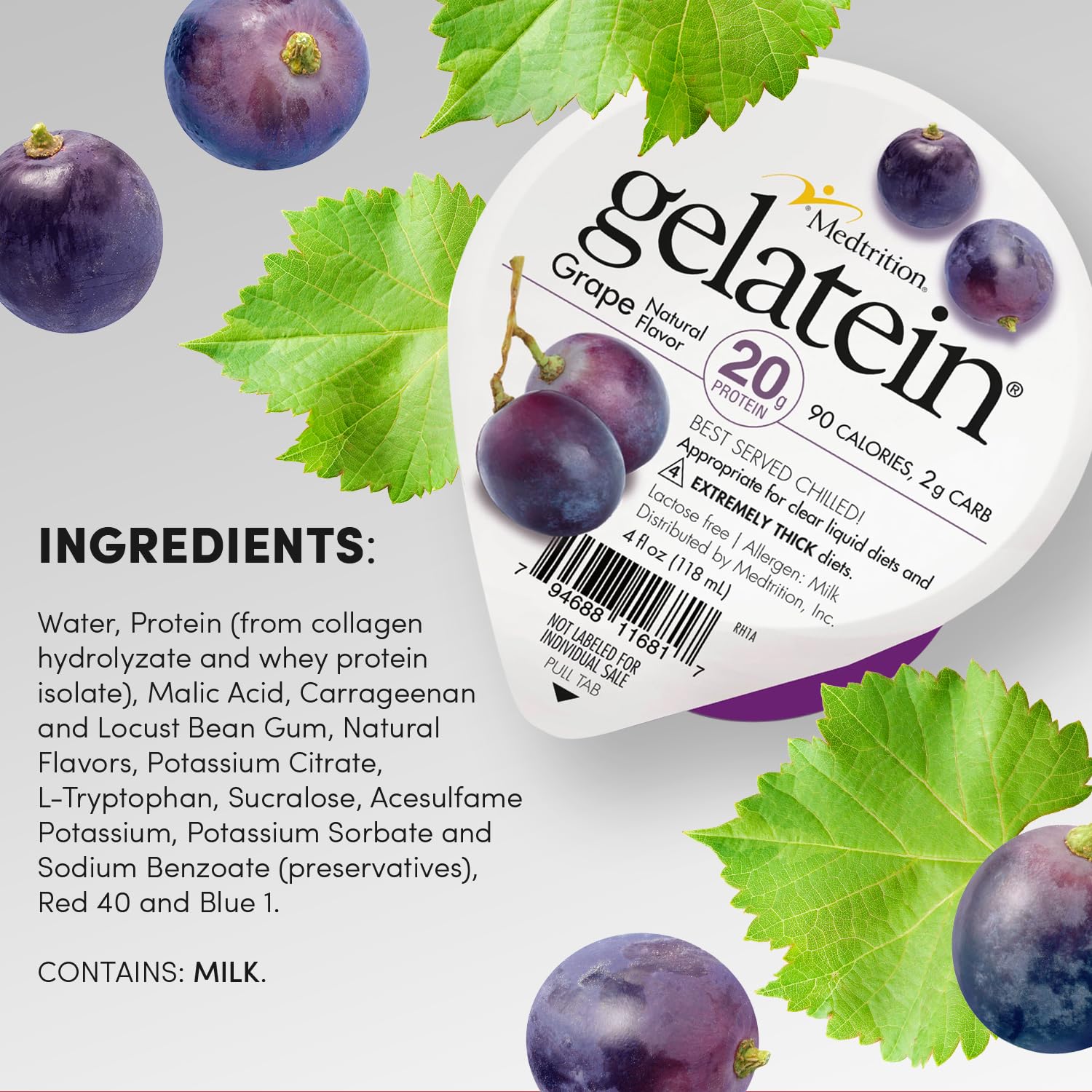 Gelatein Grape in a glass for clear liquid diets.