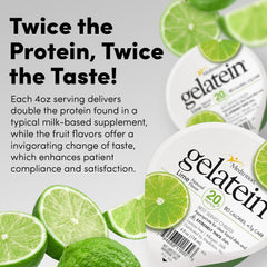 Medtrition Gelatein Lime ready-to-serve cup beside dialysis supplies.