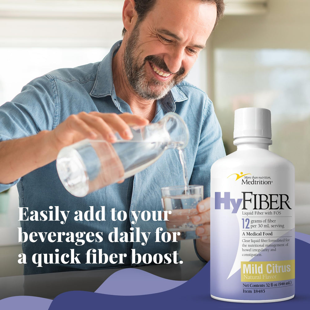 Medtrition HyFiber bottle close-up highlighting fiber content