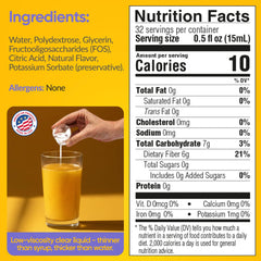 Close-up of the label highlighting allergen- and sugar-free features.