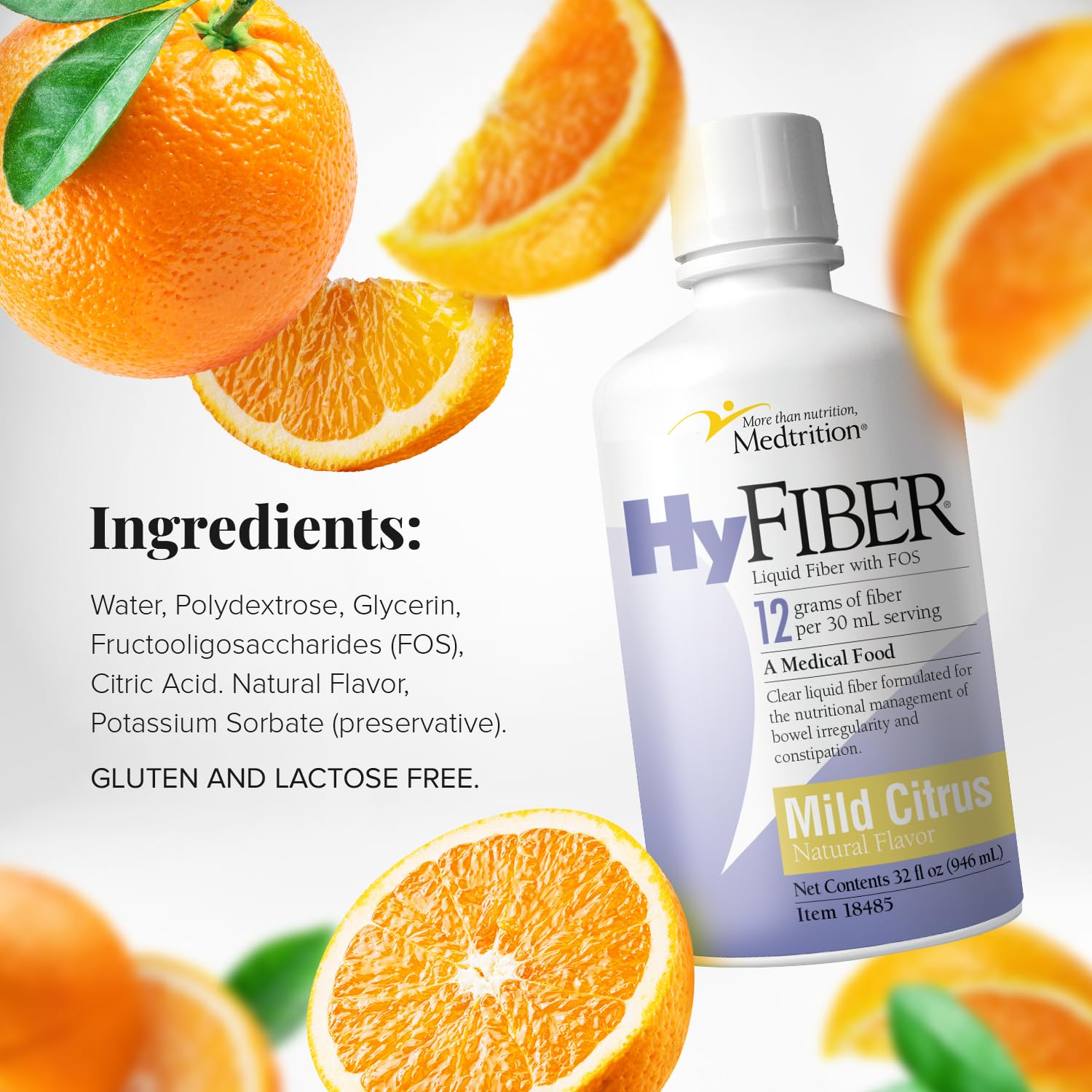 Medtrition HyFiber measuring spoon showing a 30 mL serving