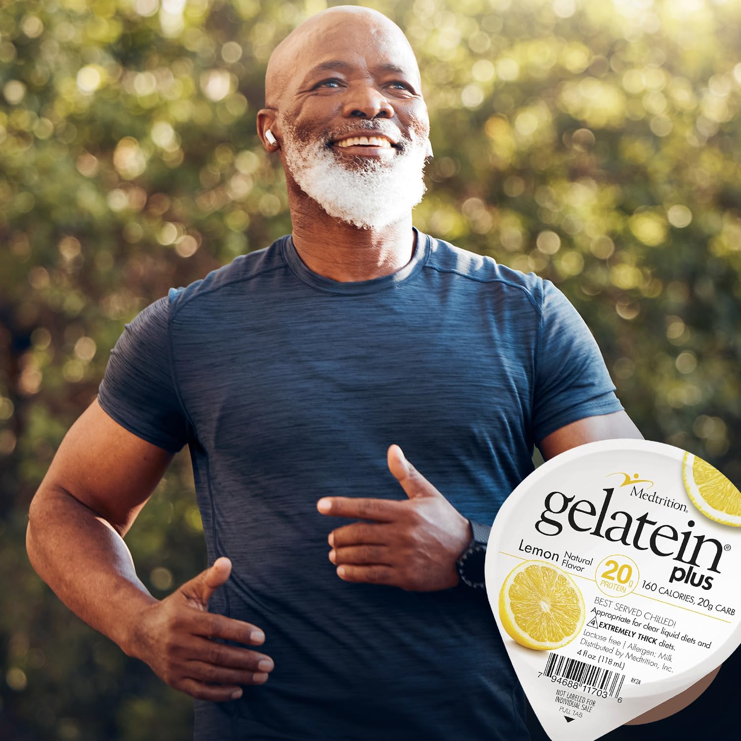 Gelatein Plus Lemon spoon and cup setup highlighting easy swallow for dysphagia