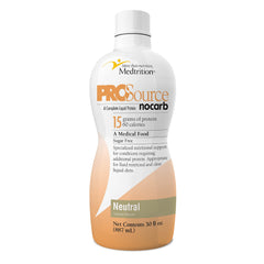 Medtrition ProSource NoCarb liquid protein bottle pour shows 15 g per 30 ml