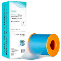 MedVance cuttable silicone tape roll showing long coverage for flexible wound care