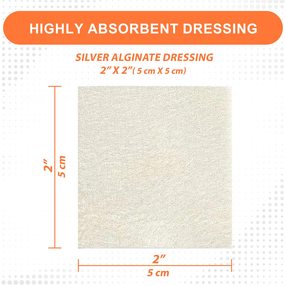 MedVance silver alginate dressing close-up highlighting antimicrobial layer