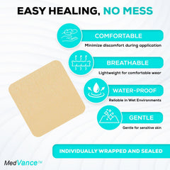 MedVance silicone dressing 8x8 pack side view showing easy application
