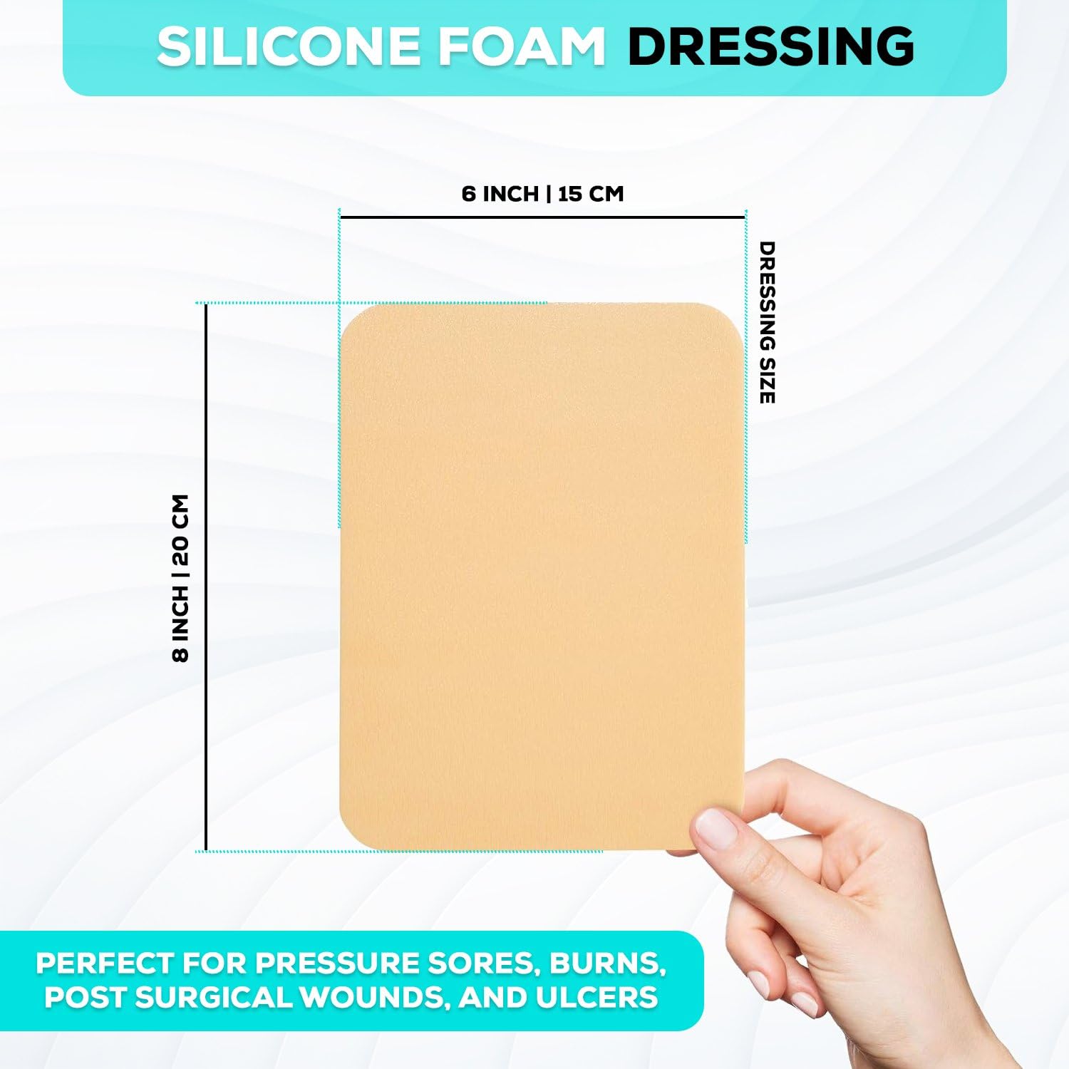 MedVance silicone dressing on skin demonstrates gentle adhesion with minimal pain