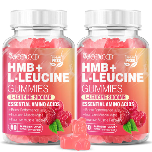 MEENCCD HMB and L-Leucine gummies pack for convenient muscle support.