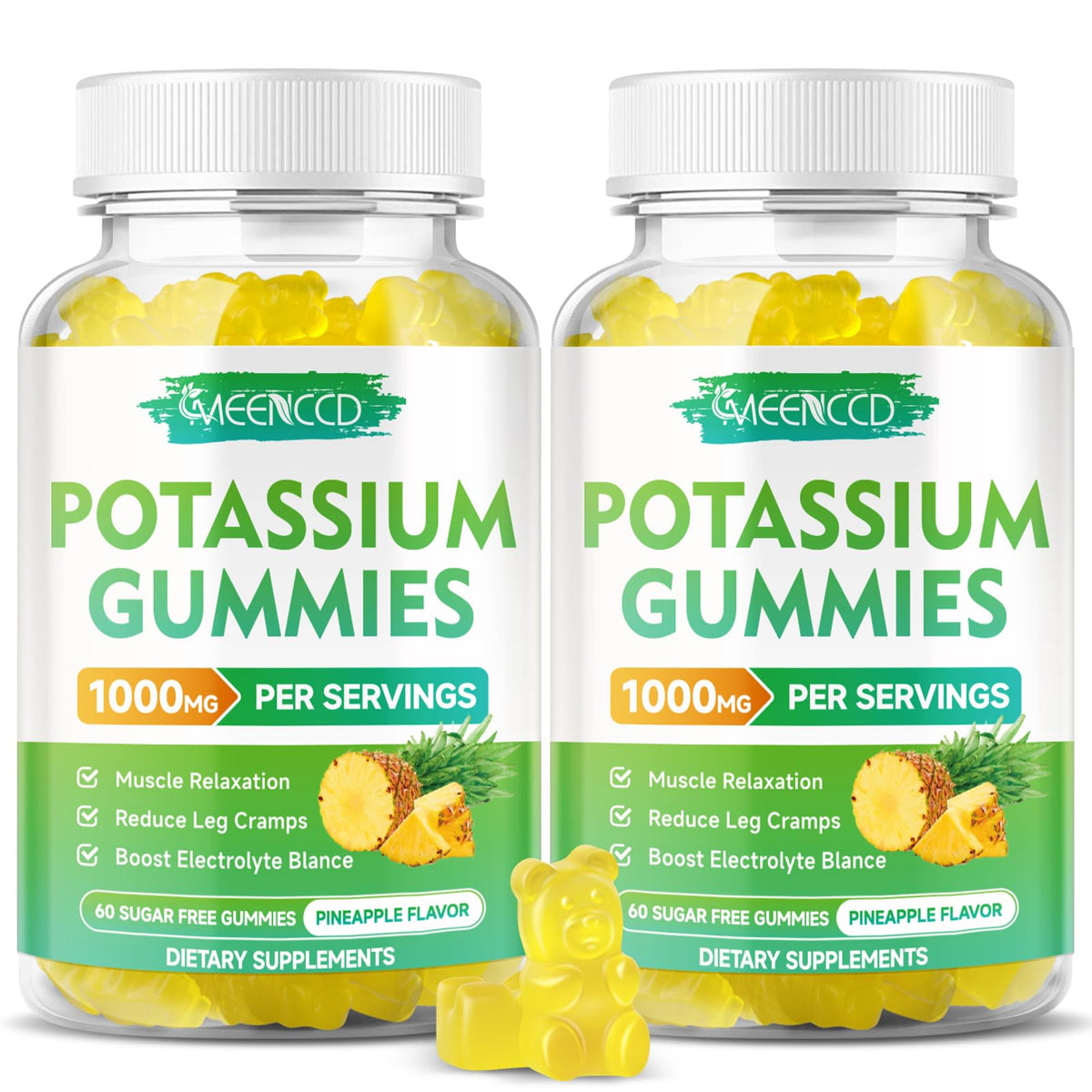 MEENCCD potassium citrate gummies bottle for convenient daily potassium support.