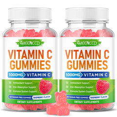 MEENCCD raspberry flavored vitamin C gummies for daily immune support in a tasty form