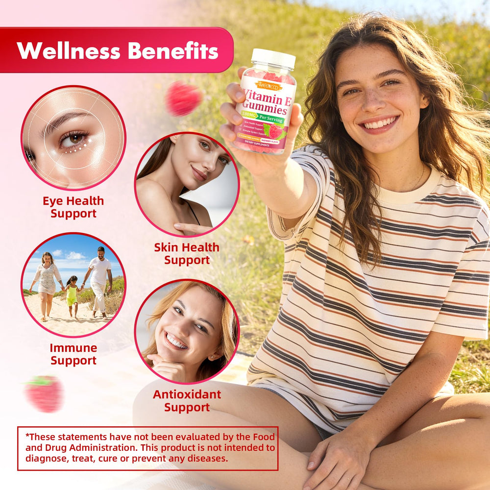 MEENCCD Vitamin E Gummies label shows dl-Alpha form and antioxidant focus