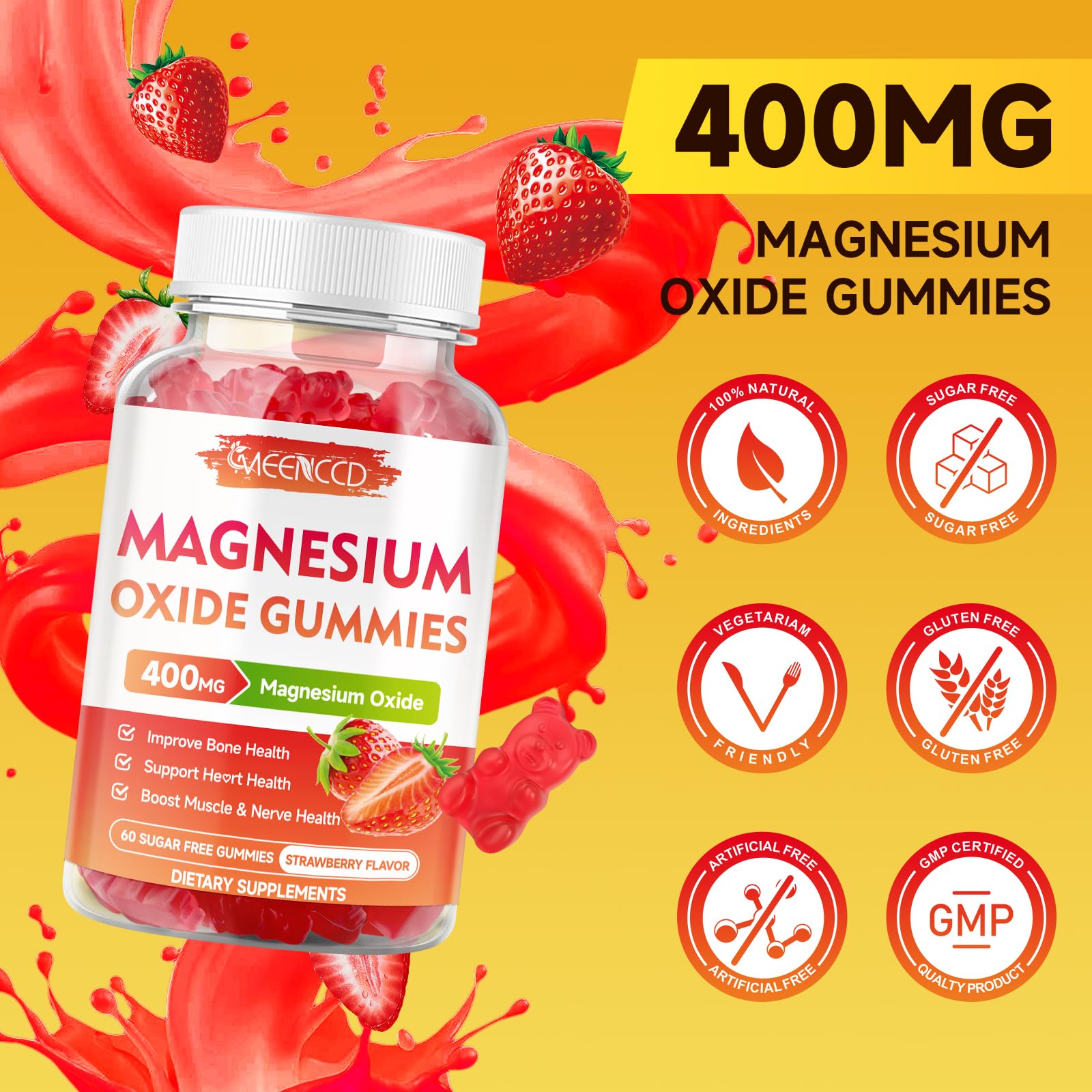 Packaging seal and label of MEENCCD gummies signifying quality