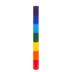 Mega Candles 10-inch chakra taper highlighting color layers for balance.