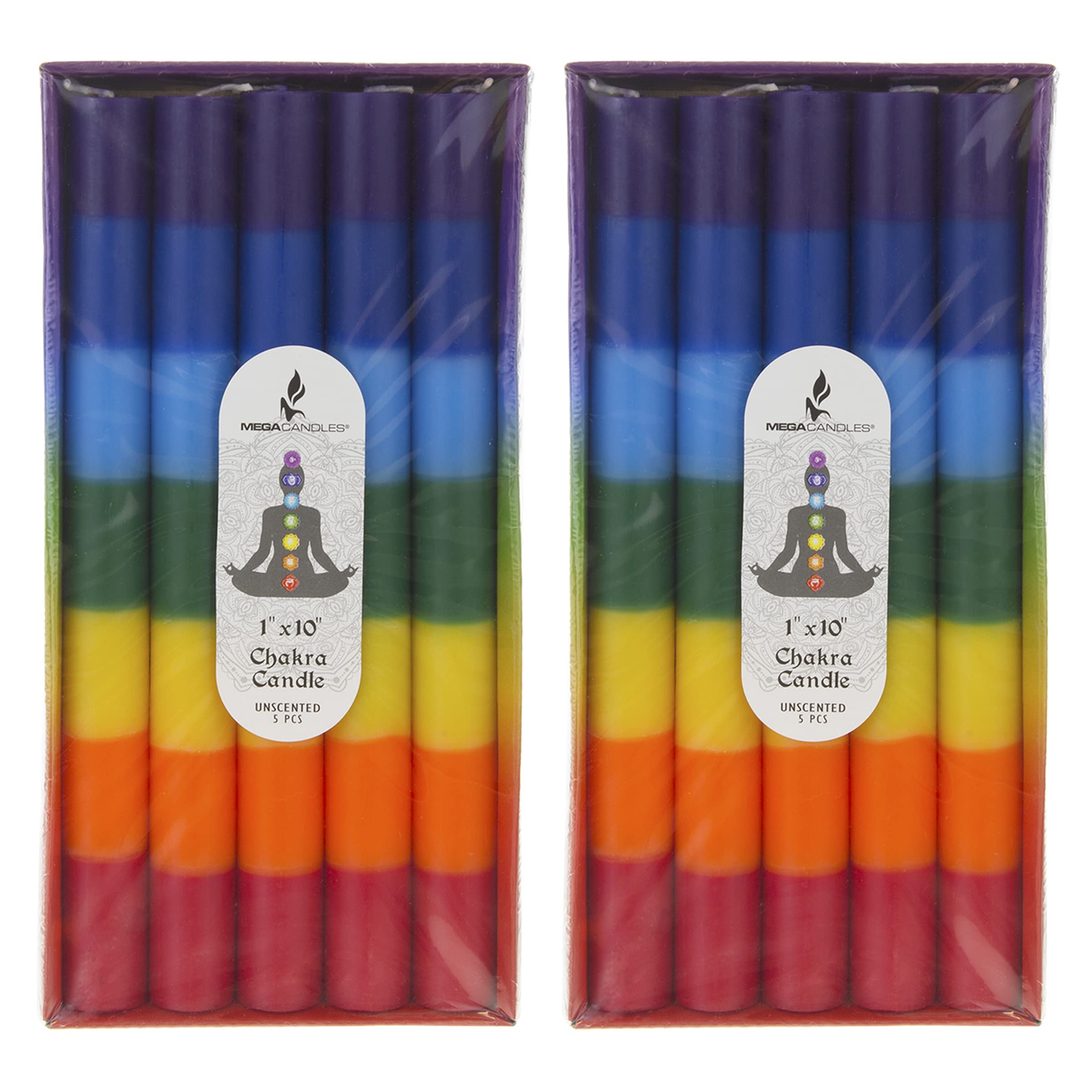 Mega Candles chakra candle close-up of cotton wick for clean burning.