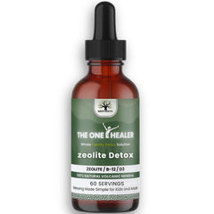 MEGA HEALTH The One Healer Zeolite Detox bottle showing the label and dosage features