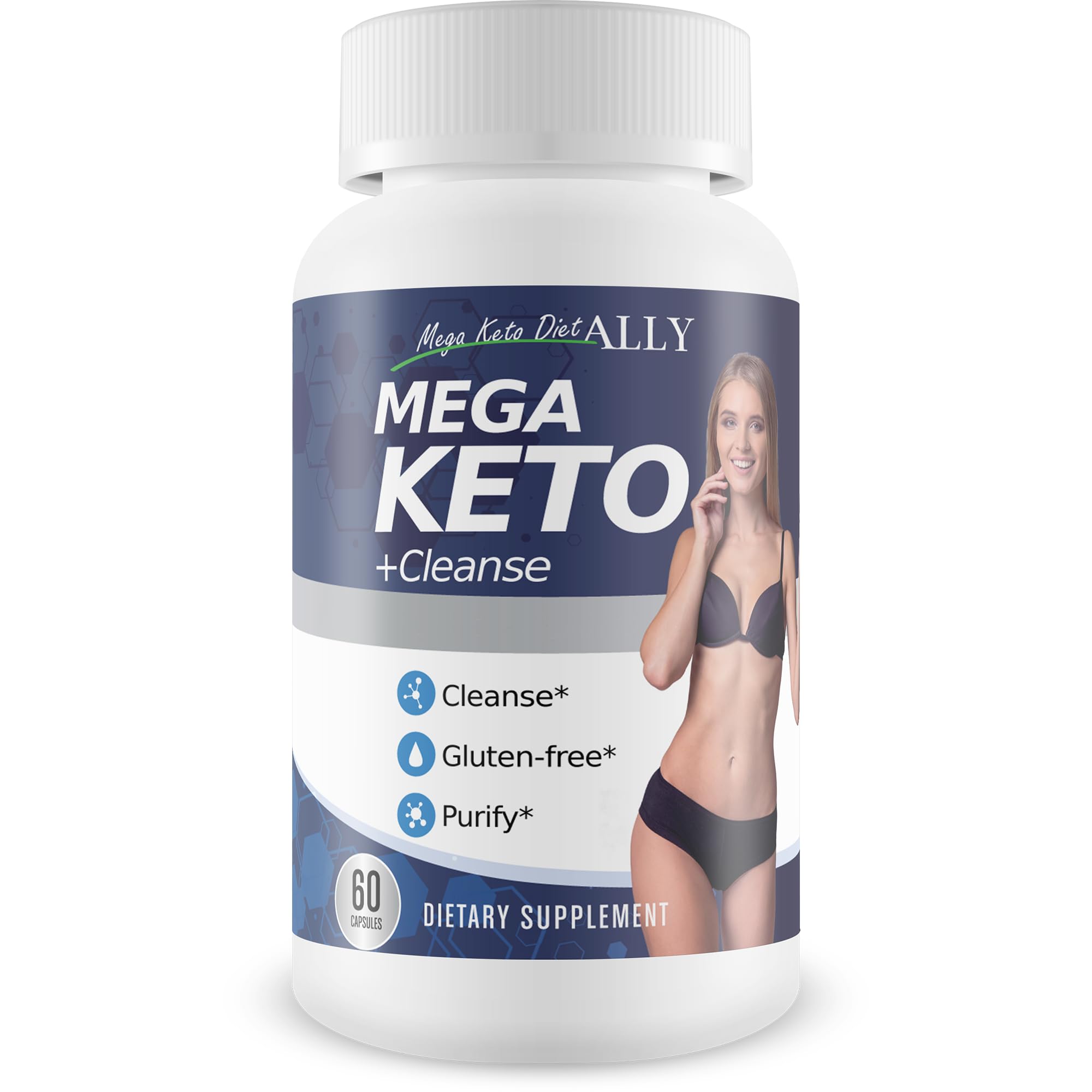 Mega Keto Diet + Cleanse bottle front with detox support label.