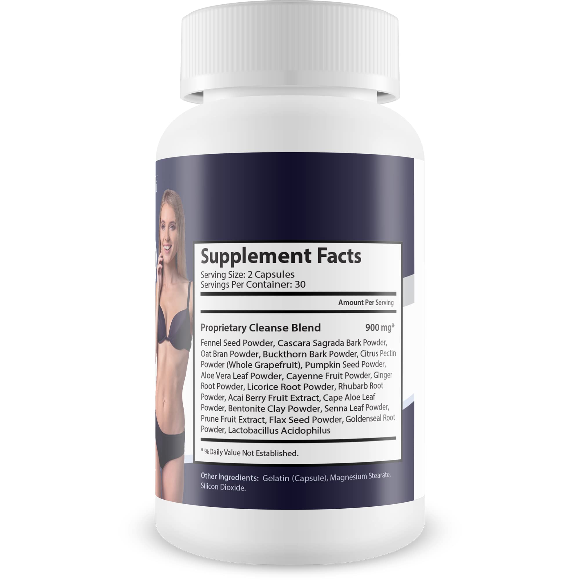 Mega Keto Diet + Cleanse bottle side view highlighting daily detox support.