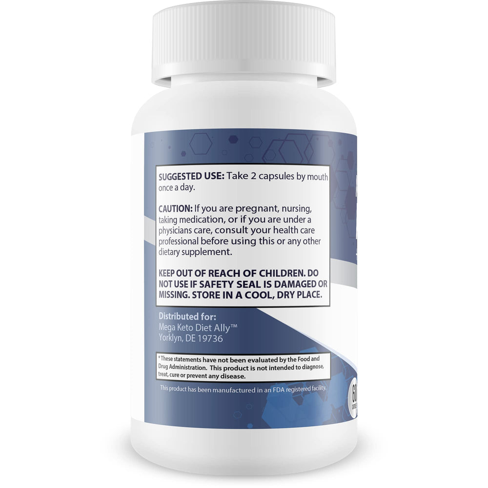 Mega Keto Diet + Cleanse capsules close-up indicating digestive support.