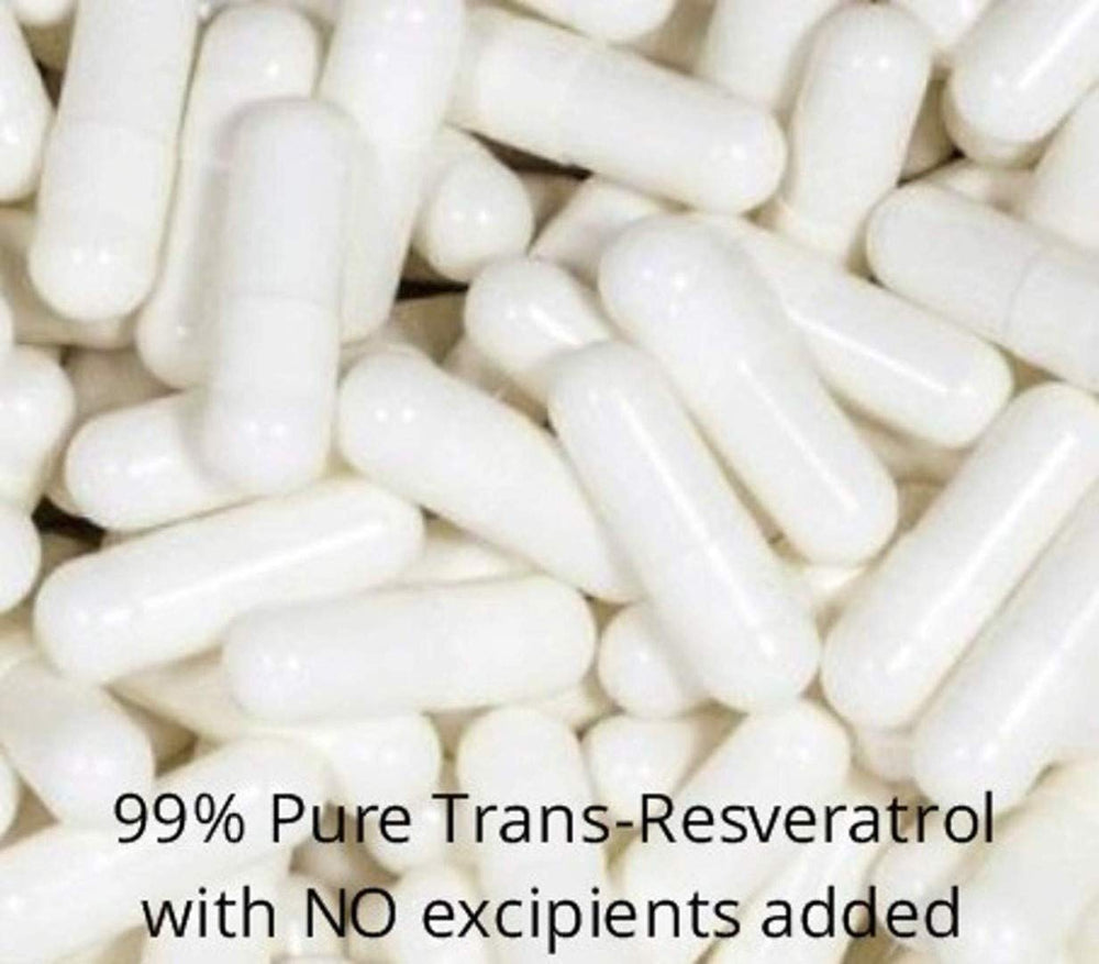 Mega Pterostilbene ingredients list noting excipients-free formula.