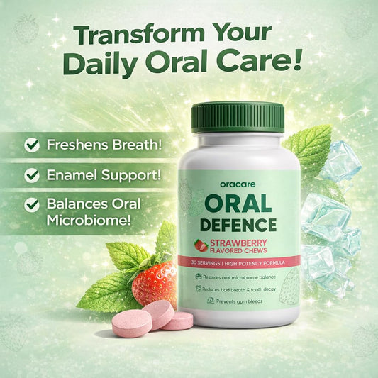 Megacephalus Oracare strawberry chew close-up supports an easy oral care routine.