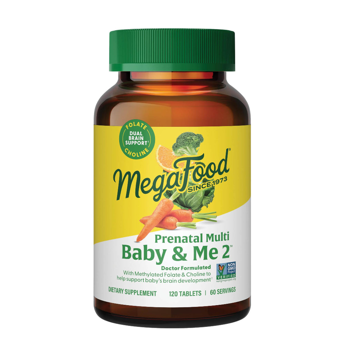 MegaFood Baby & Me 2 prenatal bottle with tablets for daily use