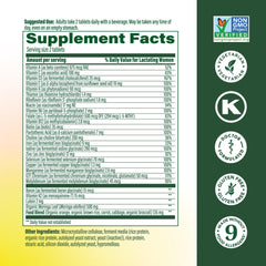 Two MegaFood Baby & Me 2 tablets shown in a serving, for daily postnatal nutrition.