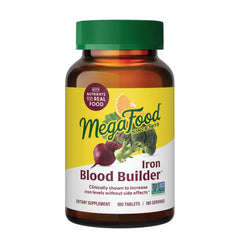 MegaFood Blood Builder bottle with label, gentle iron support for daily energy