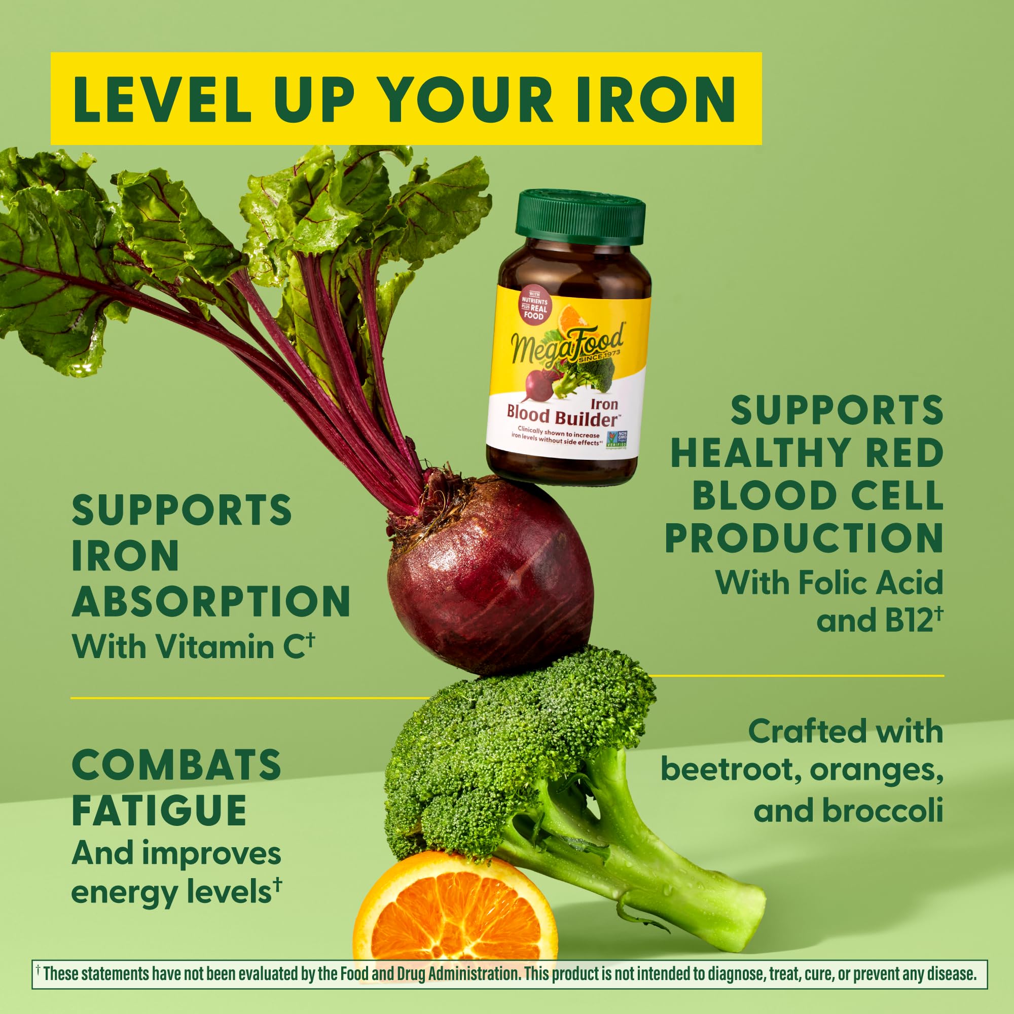 MegaFood Blood Builder vegan-friendly icon indicating plant-based iron