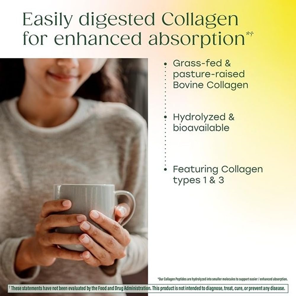 MegaFood Collagen powder dissolves into beverage for coffee or smoothies.