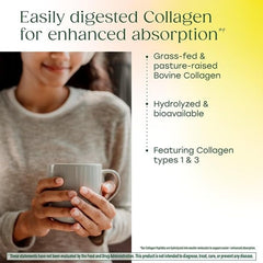 MegaFood Collagen powder dissolves into beverage for coffee or smoothies.