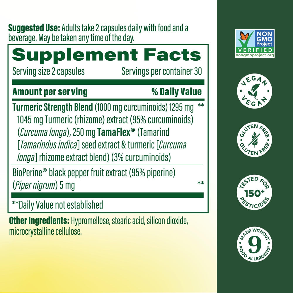 Capsules close-up highlighting TamaFlex blend for joint comfort.