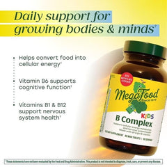 MegaFood Kids B Complex with methylated B vitamins to support energy metabolism.