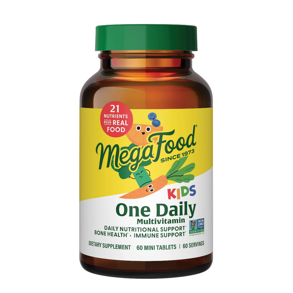 MegaFood Kids One Daily tablet closeup, tiny and easy to take.