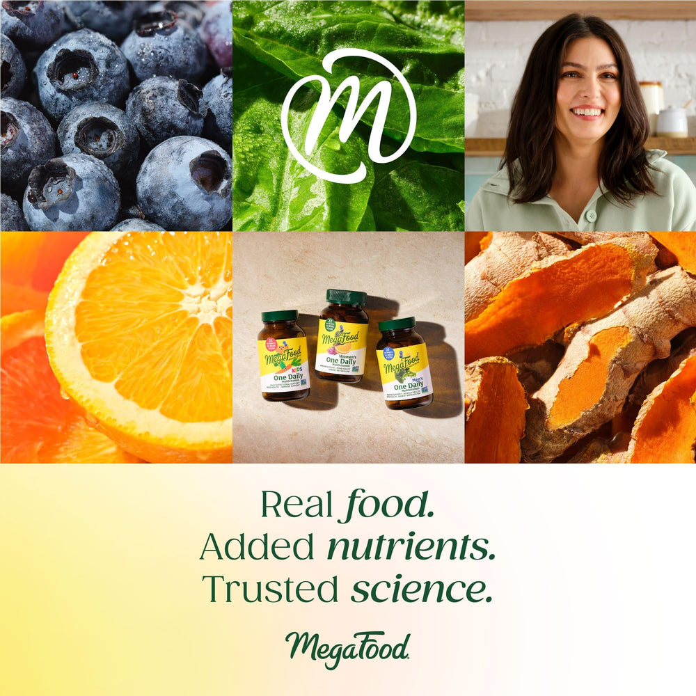 MegaFood 90 tablets count signals convenient daily supply.