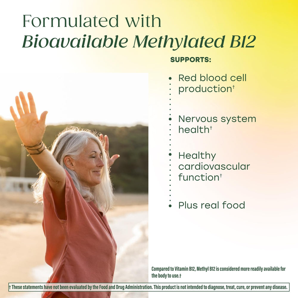 Real-food ingredients on packaging, including beetroot and broccoli in MegaFood formula