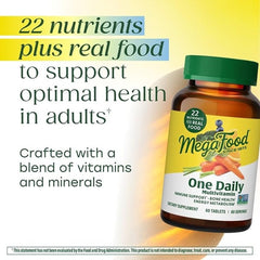 MegaFood One Daily emphasizes bone and muscle health with vitamin D3.