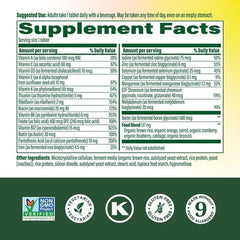 MegaFood One Daily real food blend ingredients shown.