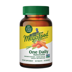 MegaFood One Daily bottle front view for women and men, daily immune support.