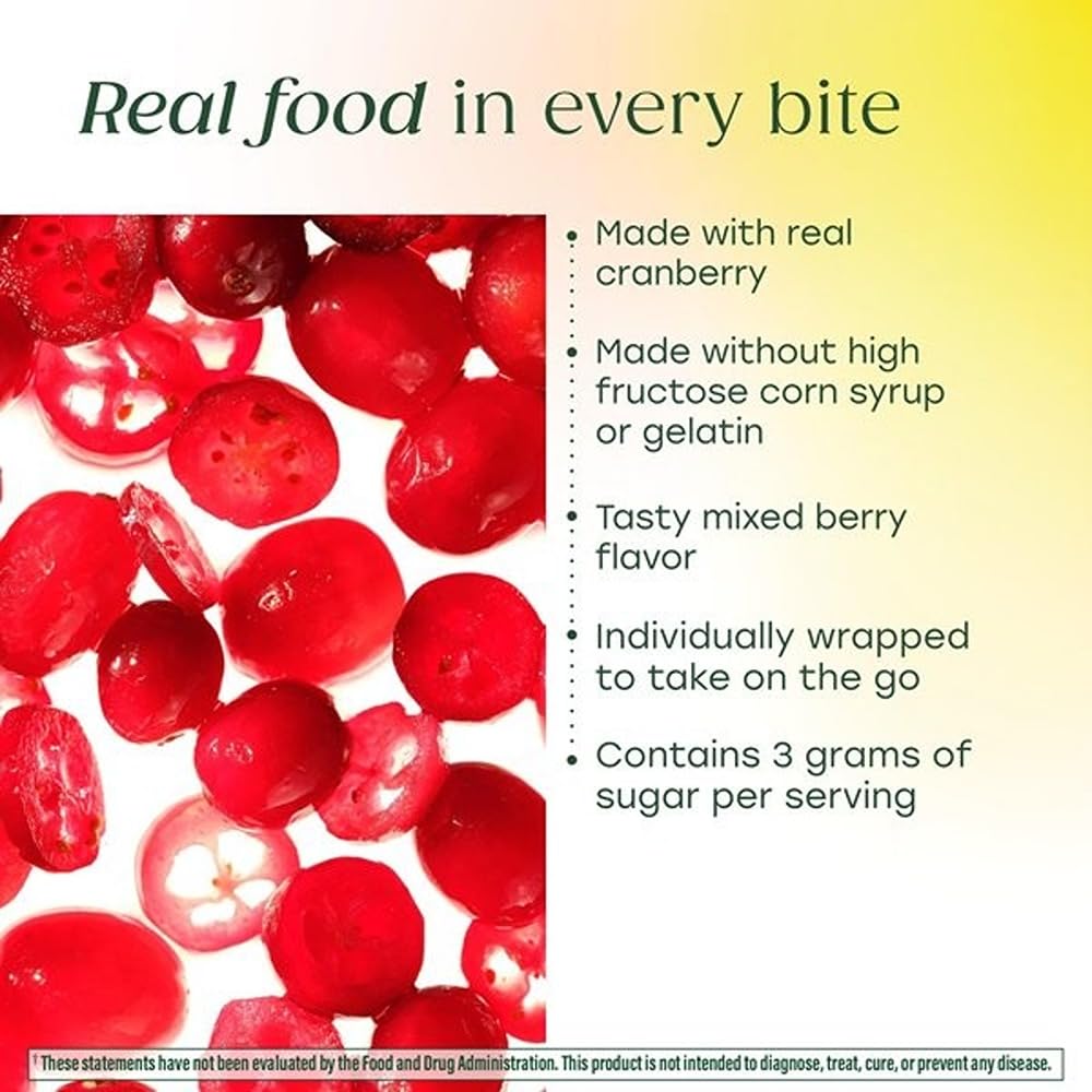 Real-food cranberries ingredient illustration in MegaFood multivitamin packaging