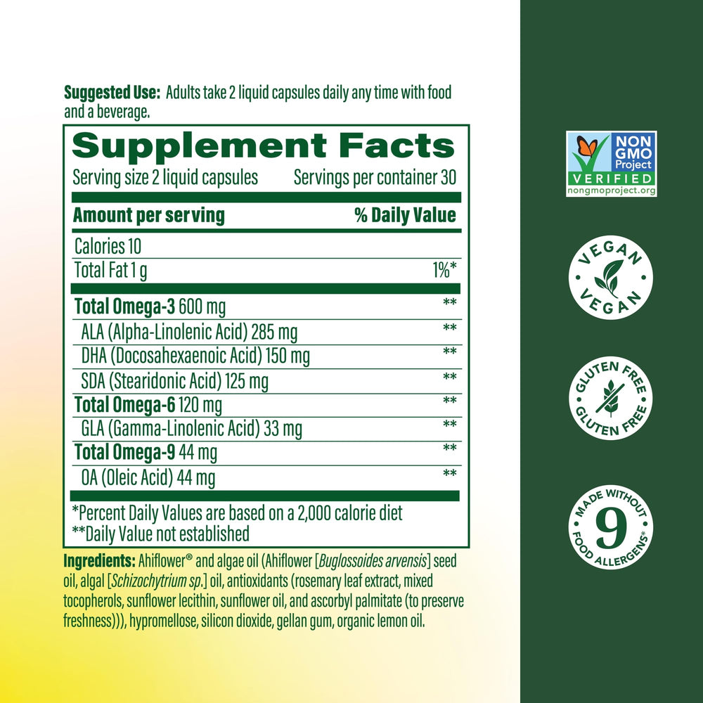 MegaFood Vegan Omega capsules close-up highlights convenient daily plant-based omega.
