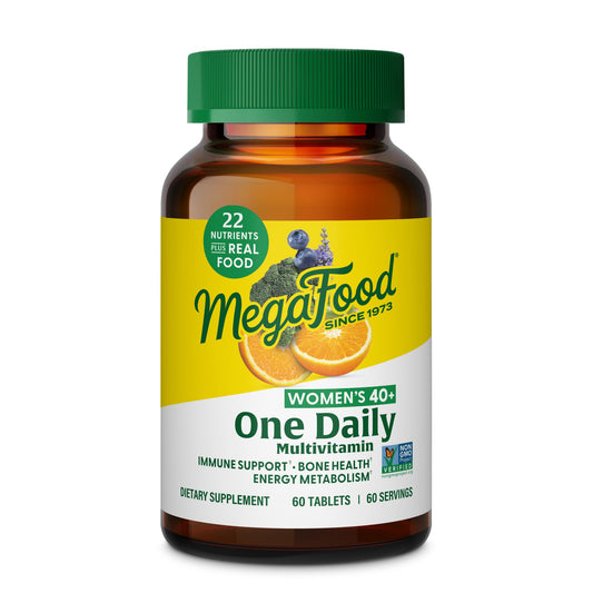 MegaFood Women 40+ multivitamin bottle for daily nourishment and energy