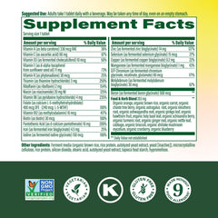 Close-up of MegaFood tablet highlighting methylated B12 and methylfolate benefits