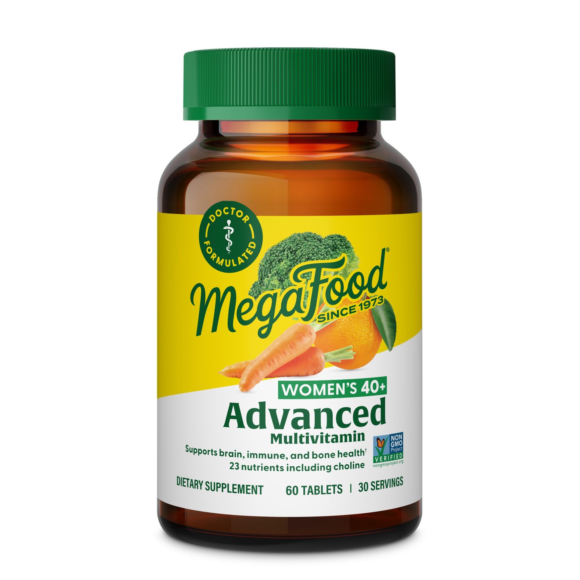 MegaFood Women's 40+ Multivitamin bottle supports energy metabolism and daily wellness