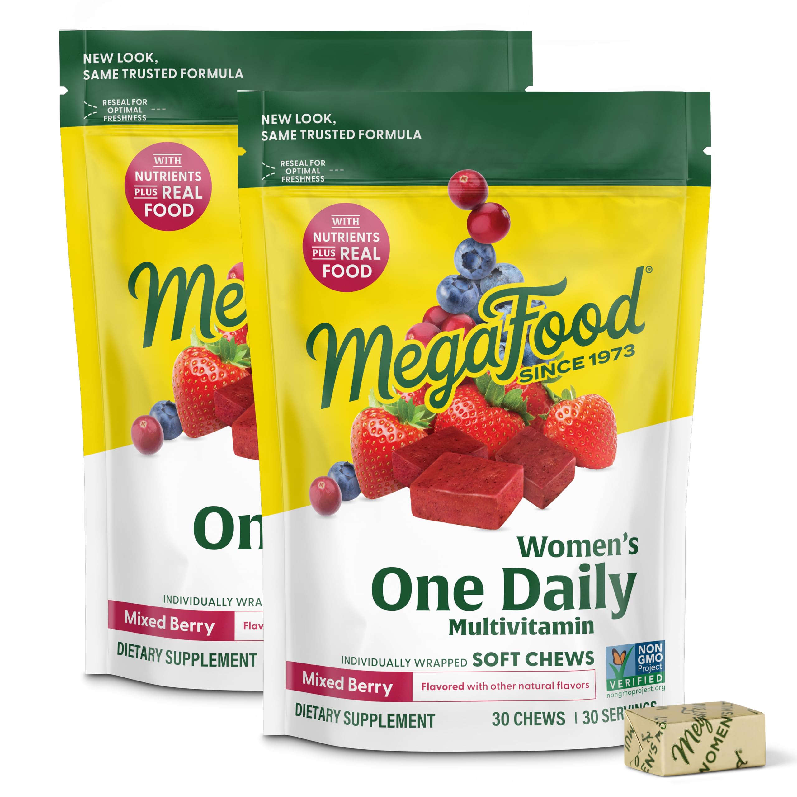 MegaFood Women's Multivitamin soft chews bottle for easy daily use