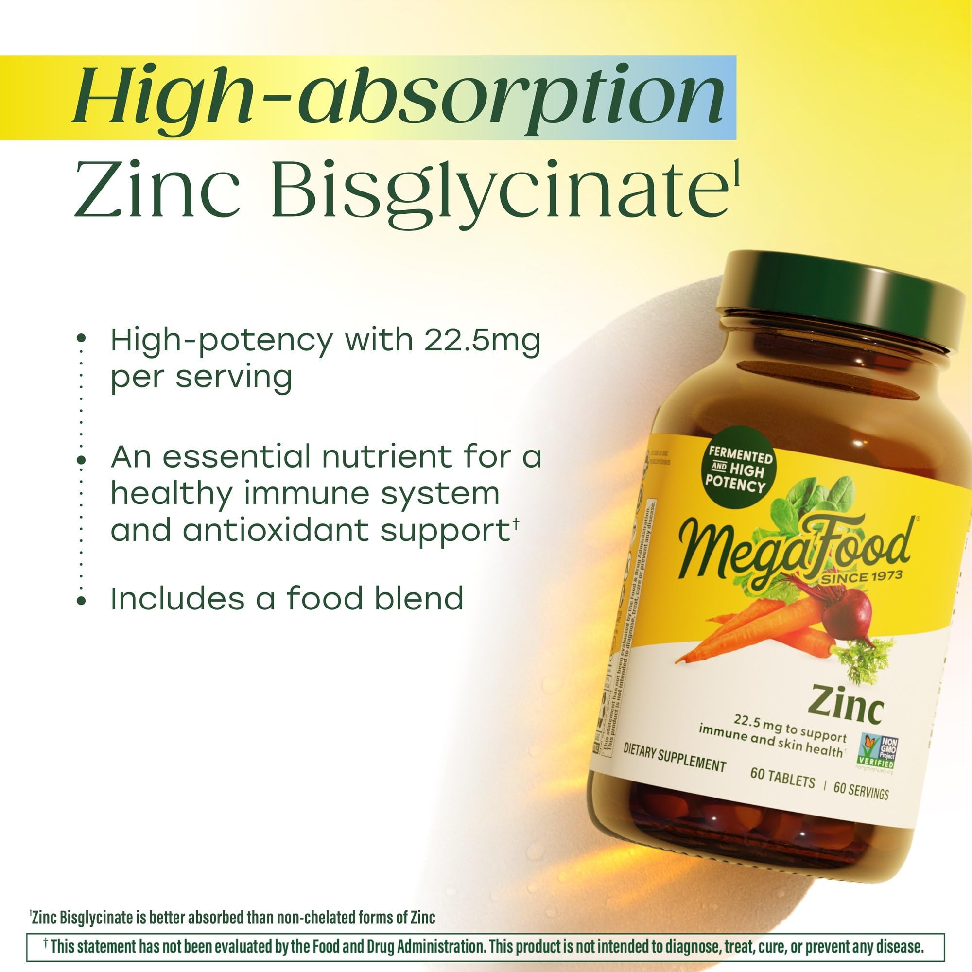 Real-food ingredients like spinach and parsley in MegaFood zinc blend