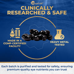 Megagold Astaxanthin softgels emphasizing antioxidant support for comfort.
