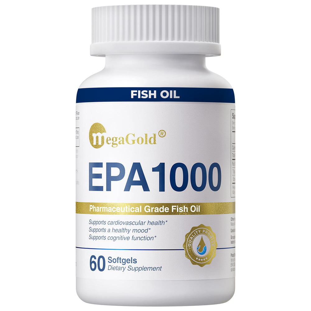 MegaGold fish oil EPA 1000mg softgel pack for daily omega-3 support.
