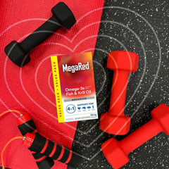 MegaRed Advanced 4-in-1 eye health illustration showing ocular support.